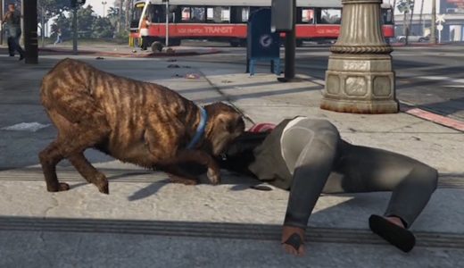 【GTA5】犬になって女の人のお○ぱいに噛み付いてみた！