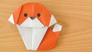 折り紙１枚で犬の作り方  Origami Dog (using only 1 paper)