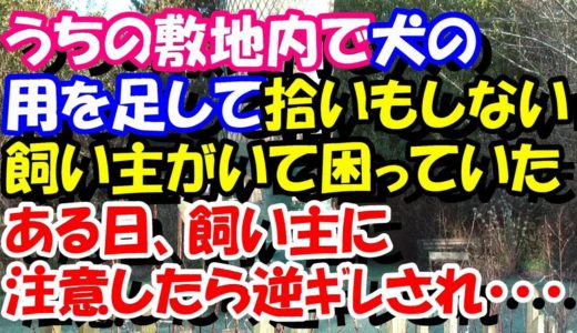 スカッとする話　うちの敷地内で犬の用を足して、拾いもしない飼い主がいて困っていた。ある日、飼い主に注意したら逆ｷﾞﾚされて・・・　スカッとスッキリch