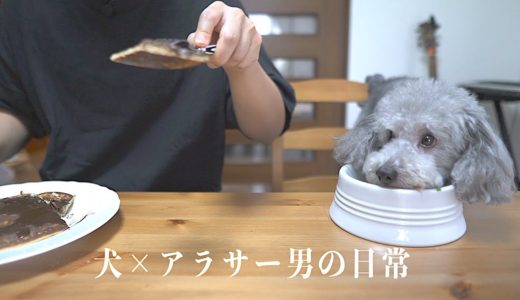 🐶パクチーにハマった犬とダイエットに燃える独身男のいつもの朝【トイプードル】