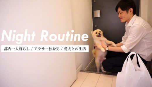 【ナイトルーティン】都内一人暮らしで犬を飼うアラサー独身男の幸せな夜 / 愛犬との生活