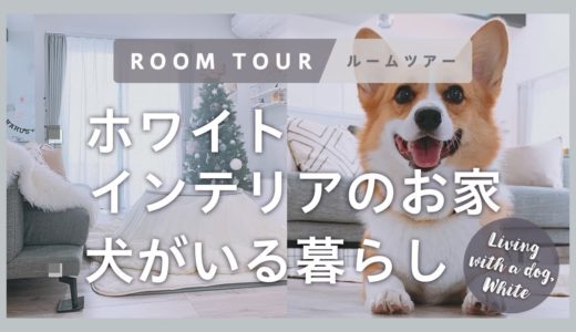 【ルームツアー】犬がいる暮らし🐶✨ホワイトインテリアのお家♡/ペットがいる部屋/マイホーム/Room Tour