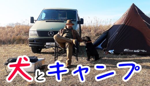 【犬とキャンプ】愛犬モンちゃんとふたりで河原へキャンプにいったんだけど、超トラブル続きで泣きそう