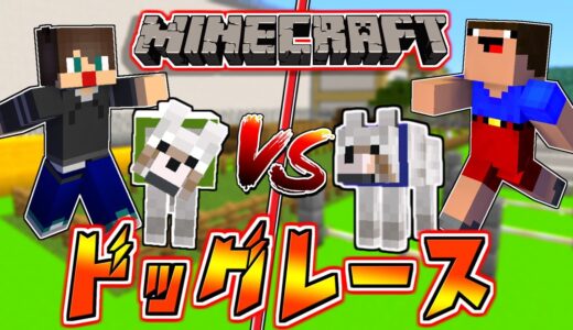 【マイクラ】育てた犬で最速王決定戦したら大白熱した！！【ありかのワールド】【マインクラフト】