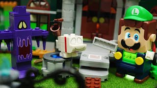 LEGO Super Mario stopmotion anime!「LUIGI’S MANSION Entryway」「オバ犬 と ブキミな げんかん チャレンジ」