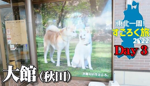 【東北一周すごろく旅 ③】秋田県大館市「秋田犬の里・秋田犬会館」でモフモフ達との出会い。山形県尾花沢から280kmのバイクツーリング旅【エンイチぶらり旅】