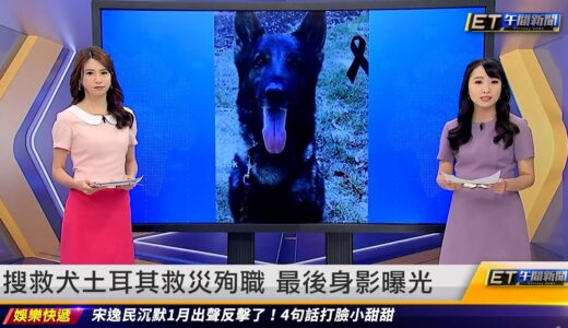 搜救犬土耳其救災殉職 最後身影曝光｜20230213 ET午間新聞