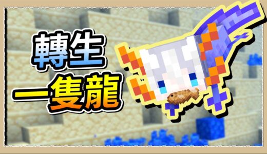 【Minecraft🐲我是隻蠑螈】六角恐龍也能飛❔開局撿到迷你蠑螈鞘翅😂｜三尾木木犬