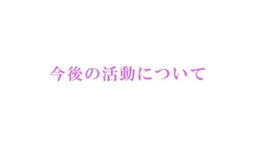 今後の活動について