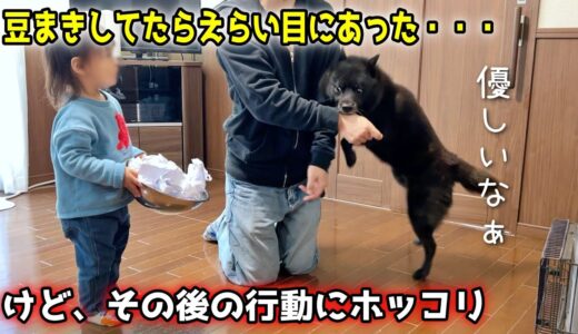 甲斐犬と豆まきしてたらえらい目にあったけど、ホッコリしました